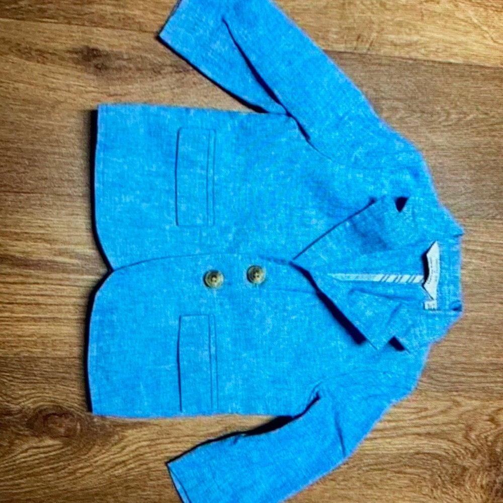 Janie & jack X Rachel Zoe baby boys blue linen blazer jacket